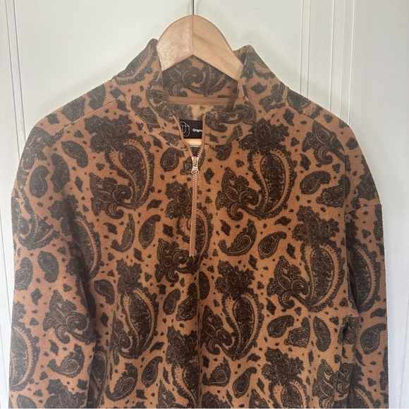 Men's 1/4 Zip Polar Fleece Sweatshirt - Original Use Brown large - Picture 2 of 13